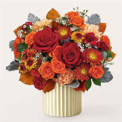 Merlot Bouquet with Ivory Vase –  The Flower Factory, Tarzana CA
