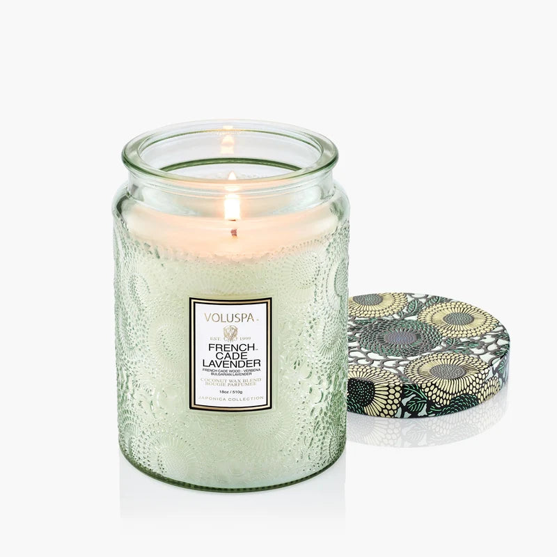 French Cade Lavender Large Jar Candle  –  The Flower Factory, Tarzana CA