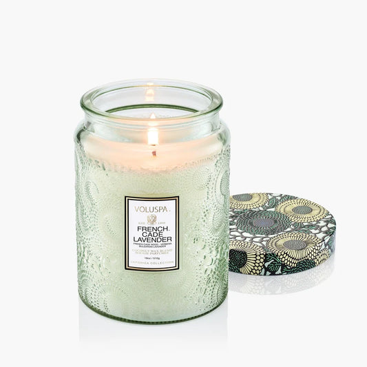 French Cade Lavender Large Jar Candle  –  The Flower Factory, Tarzana CA