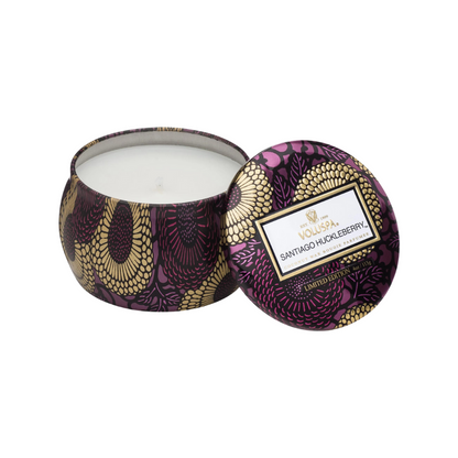 Santiago Huckleberry Mini Tin Candle –  The Flower Factory, Tarzana CA