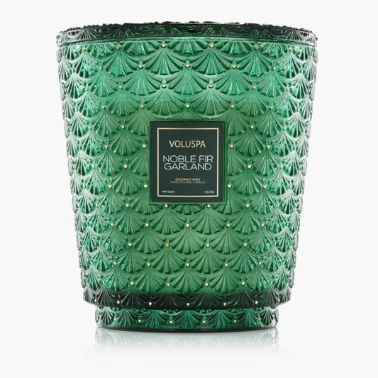 Noble Fir Garland 5-Wick Hearth Candle –  The Flower Factory, Tarzana CA