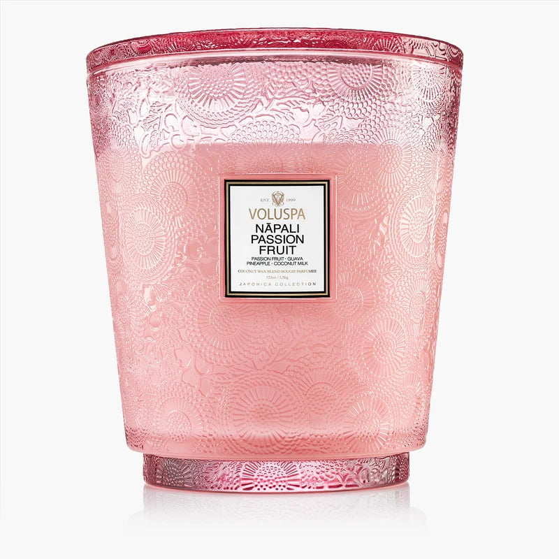 Voluspa Nāpali Passion Fruit 5 Wick Hearth Candle  –  The Flower Factory, Tarzana CA