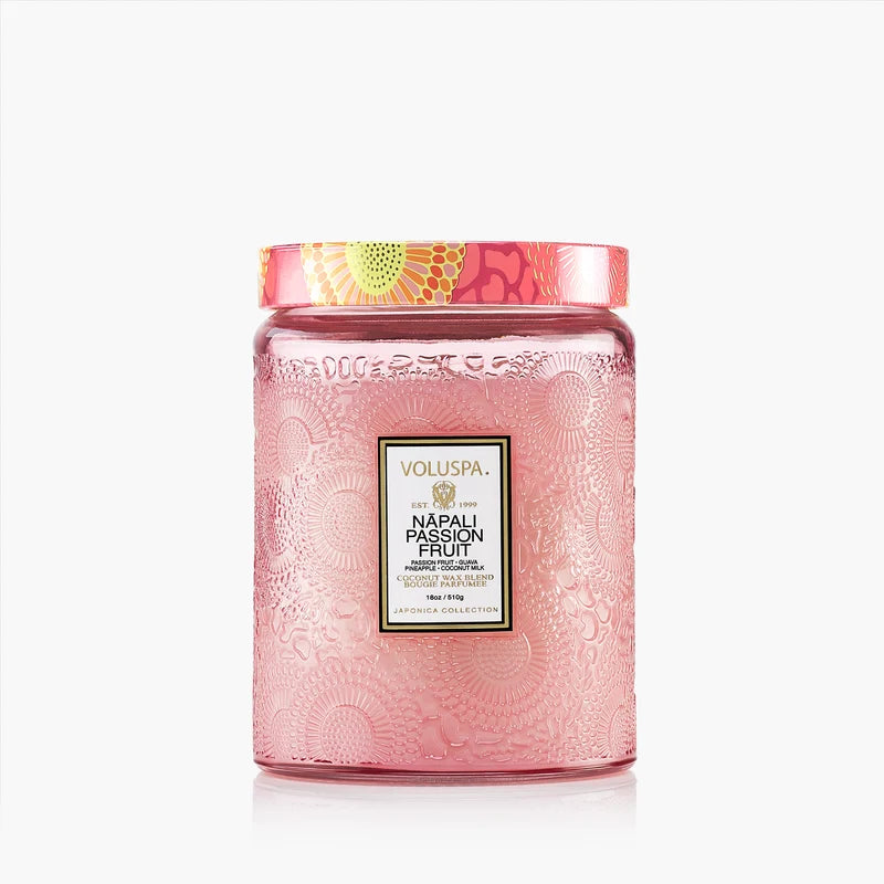 Voluspa Nāpali Passion Fruit Large Jar Candle (18oz)  –  The Flower Factory, Tarzana CA