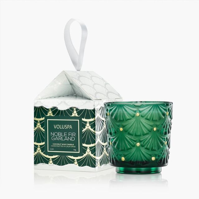 Noble Fir Garland Ornament Pedestal Candle –  The Flower Factory, Tarzana CA