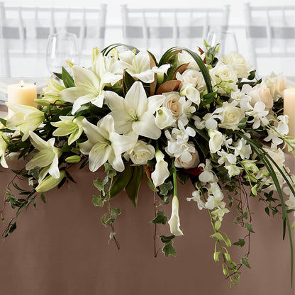 White Linen Arrangement –  The Flower Factory, Tarzana CA