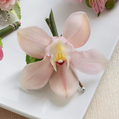 Pink Cymbidium Boutonniere –  The Flower Factory, Tarzana CA