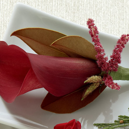 Red Calla Boutonniere –  The Flower Factory, Tarzana CA