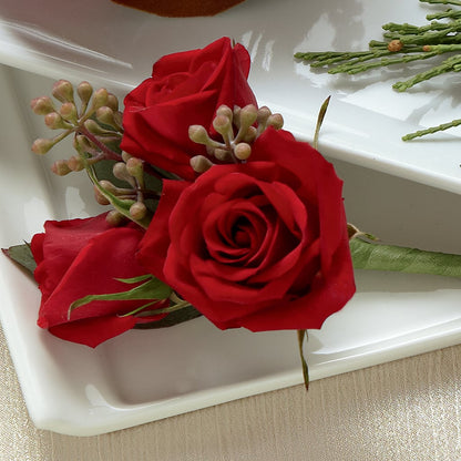 Red Spray Rose Boutonniere –  The Flower Factory, Tarzana CA