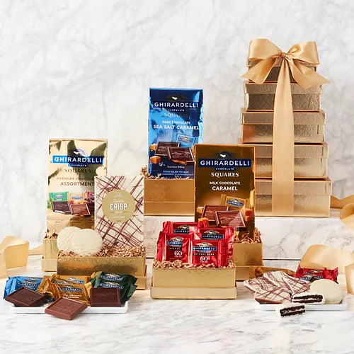 Ultimate Golden Ghirardelli Gift Tower