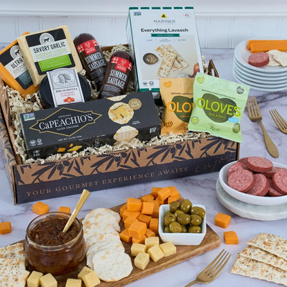 Deluxe Gourmet Meat and Cheese Sampler Gift –  The Flower Factory, Tarzana CA