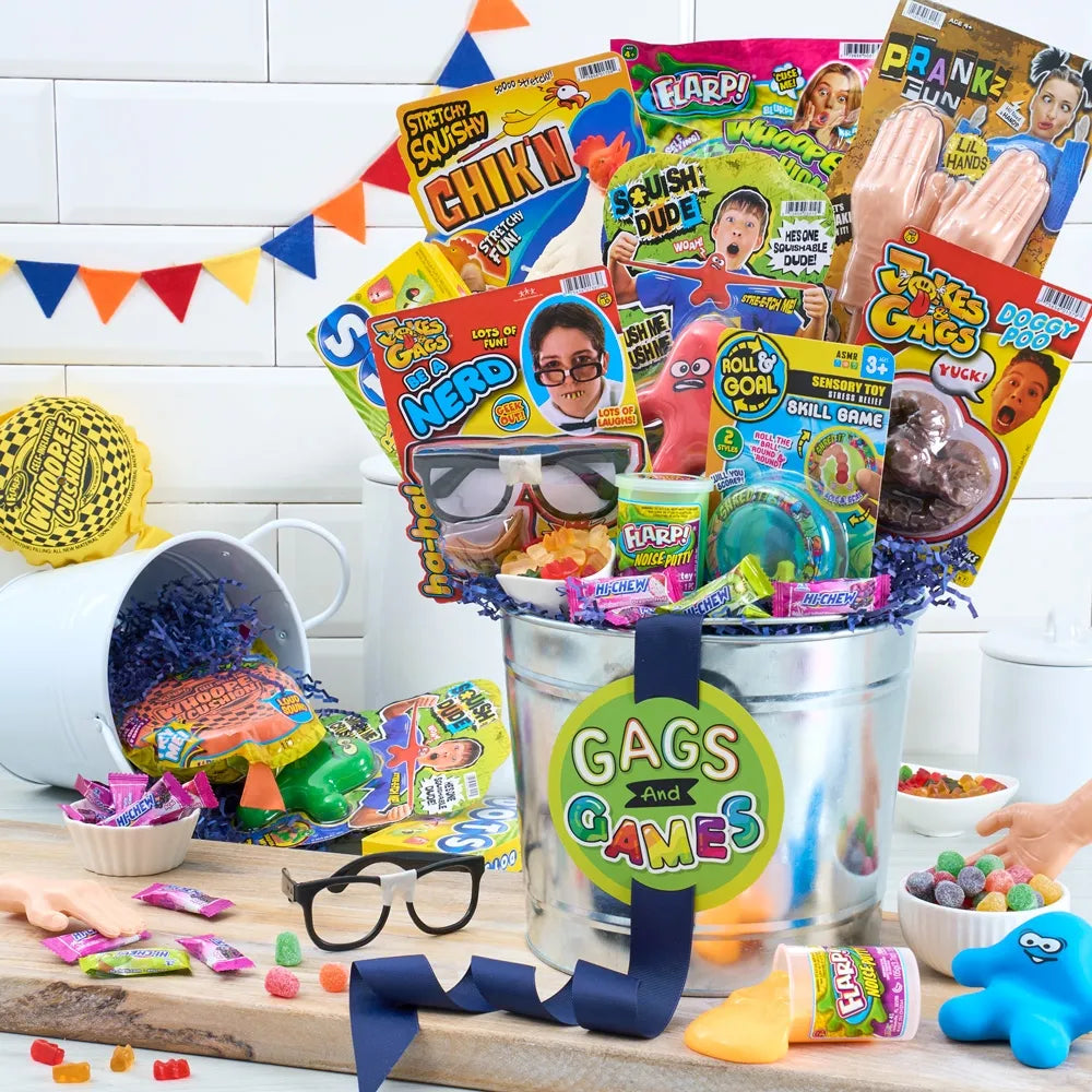 Gags And Games Candy And Toy Gift Bucket