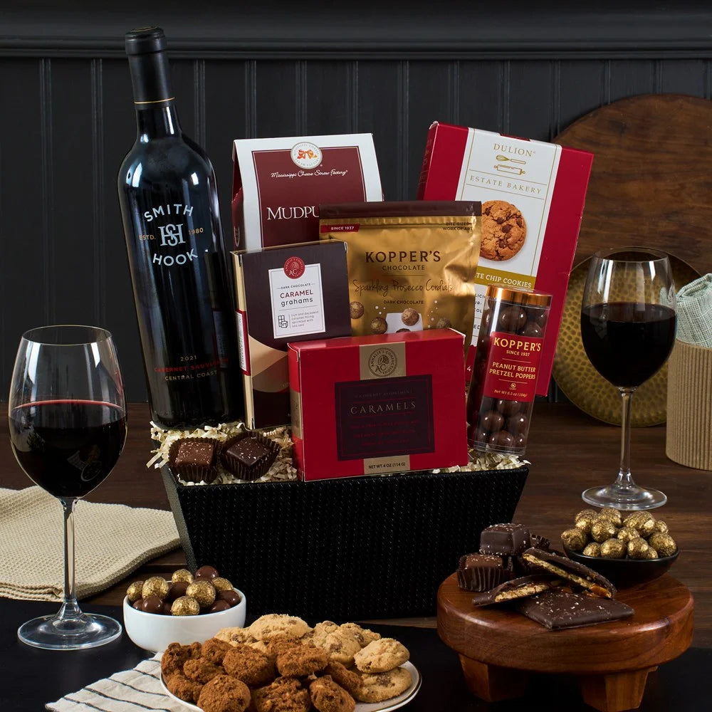 Red Wine & Dark Chocolate Gift Basket - Viu Manent