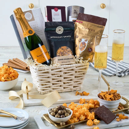 Midnight Snack Veuve Champagne Basket –  The Flower Factory, Tarzana CA