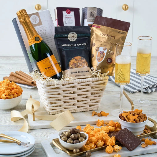 Midnight Snack Veuve Champagne Basket