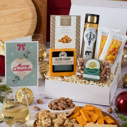 White Wine Cheese and Cracker Gift Box –  The Flower Factory, Tarzana CA
