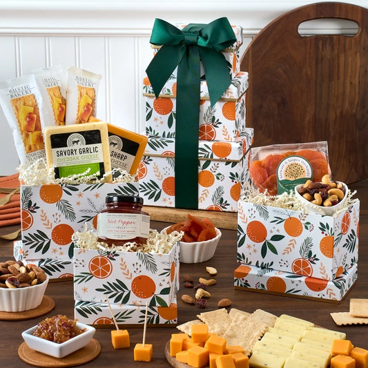 Cheese and Cracker Autumn Gift Tower