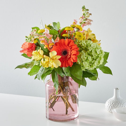 Autumn Sunshine Bouquet - Blush Vase